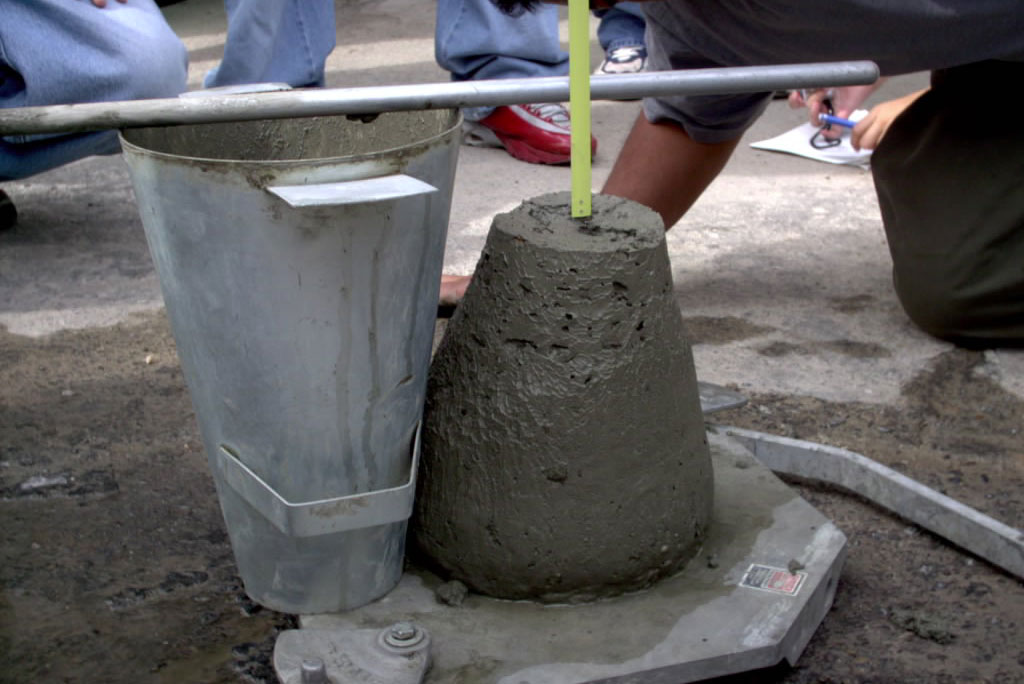 teste para receber o concreto na obra